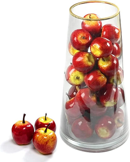 30 Pcs Mini Artificial Apples, Fake Little Green Apple Mini Fruits Realistic Lifelike Simulation Apples for Home Party Christmas Tree Decor Apples Photography Props