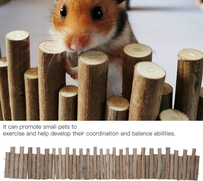 Flexible Hamster Wooden Bridge, 11.8In Fence for Cage Accessories | Rat Wood Sticks Ladder For Platforms Decor Stuff Hides