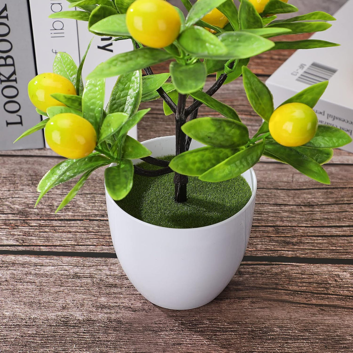 2 Pcs Artificial Lemon Tree, Mini Potted Plants Artificial Lemon Tree Bonsai Fake Green Pot Plants Artificial Plants in Pots, 3.78x9.45in, 210316XU02 22TZ 10055 2256425271