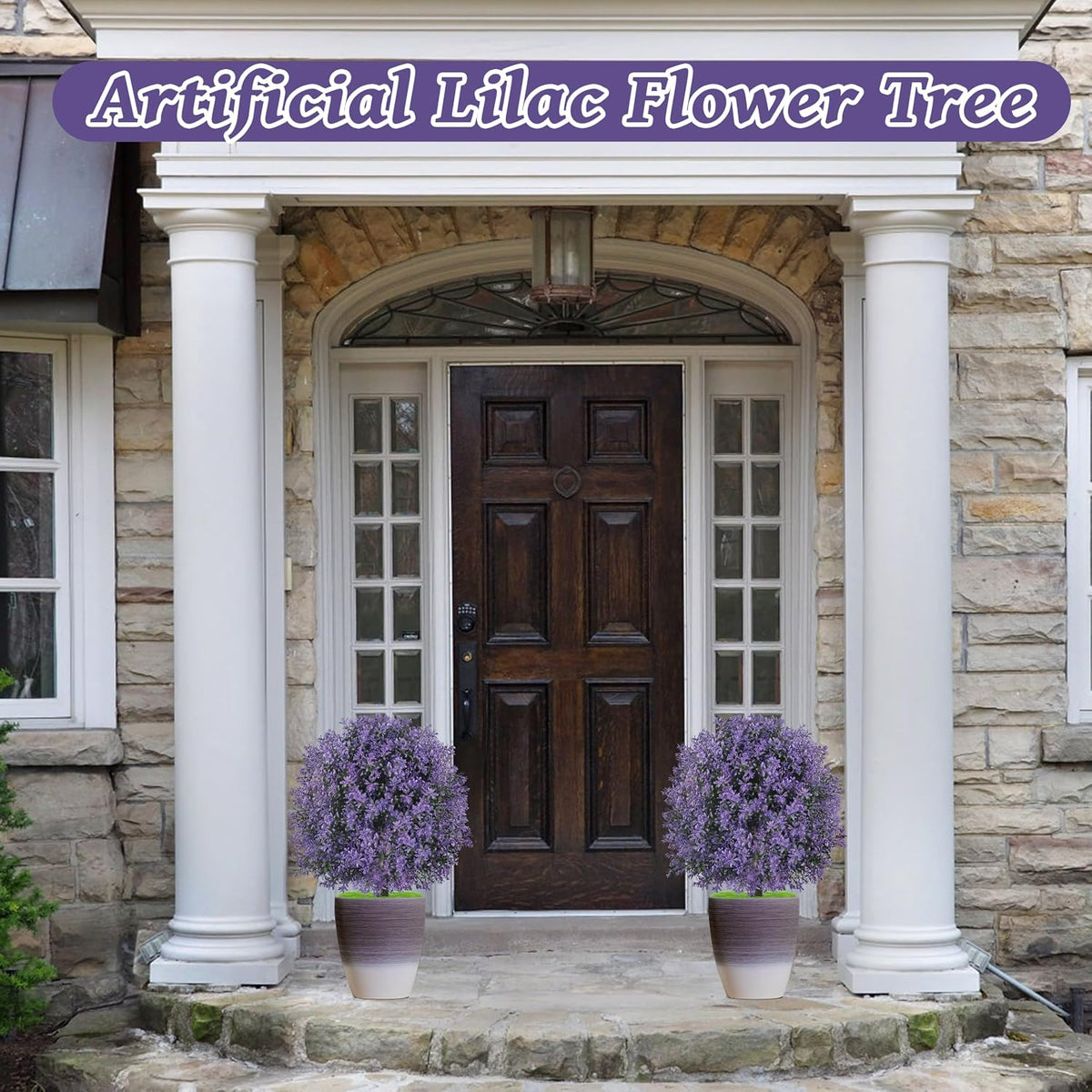 25.5" Set of 2 Artificial Lilac Flowers Tree Pink Lilac Bush