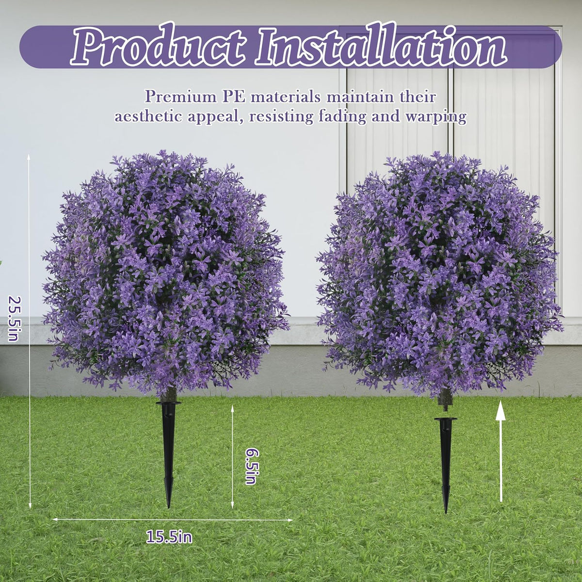 25.5" Set of 2 Artificial Lilac Flowers Tree Pink Lilac Bush