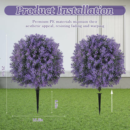 25.5" Set of 2 Artificial Lilac Flowers Tree Pink Lilac Bush