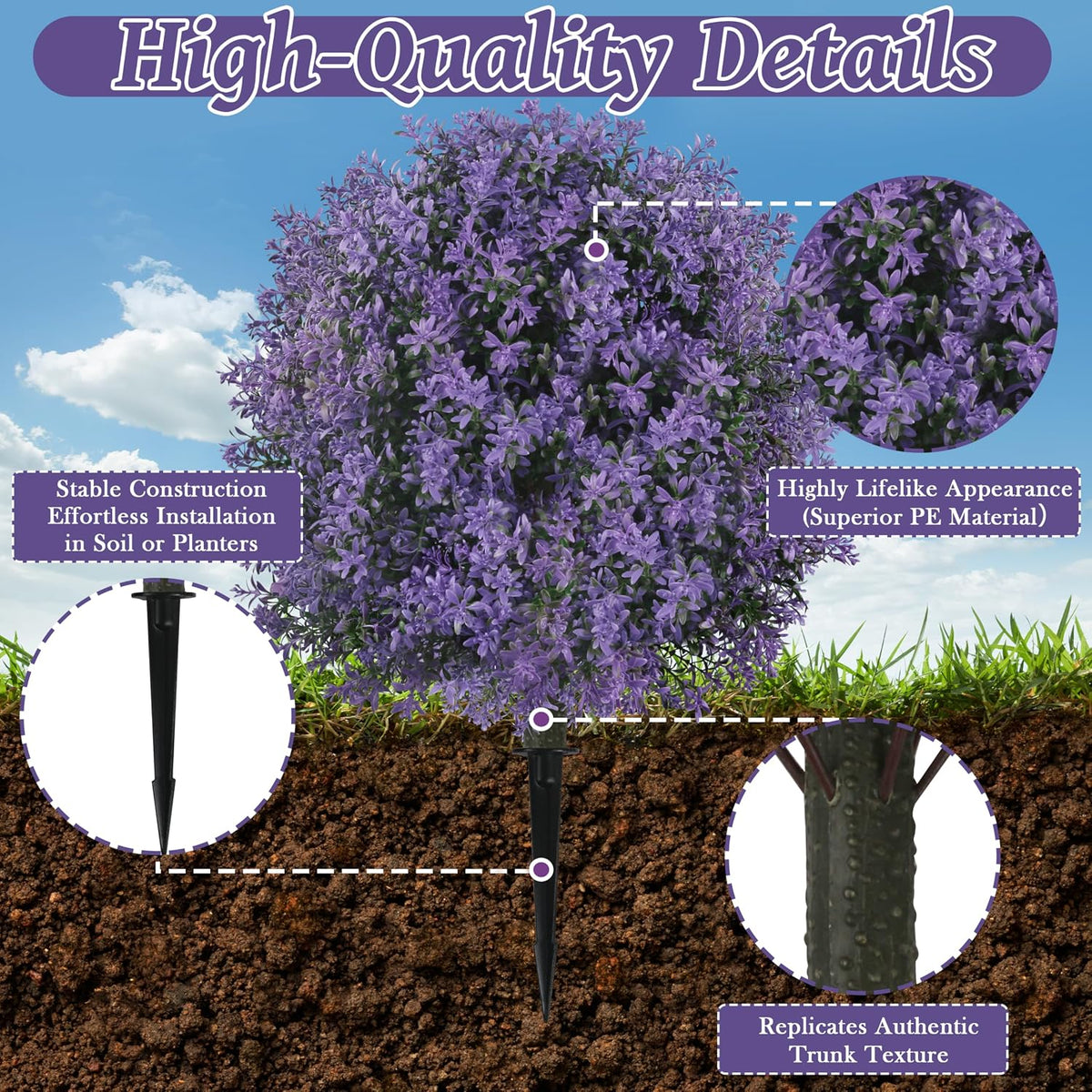 25.5" Set of 2 Artificial Lilac Flowers Tree Pink Lilac Bush