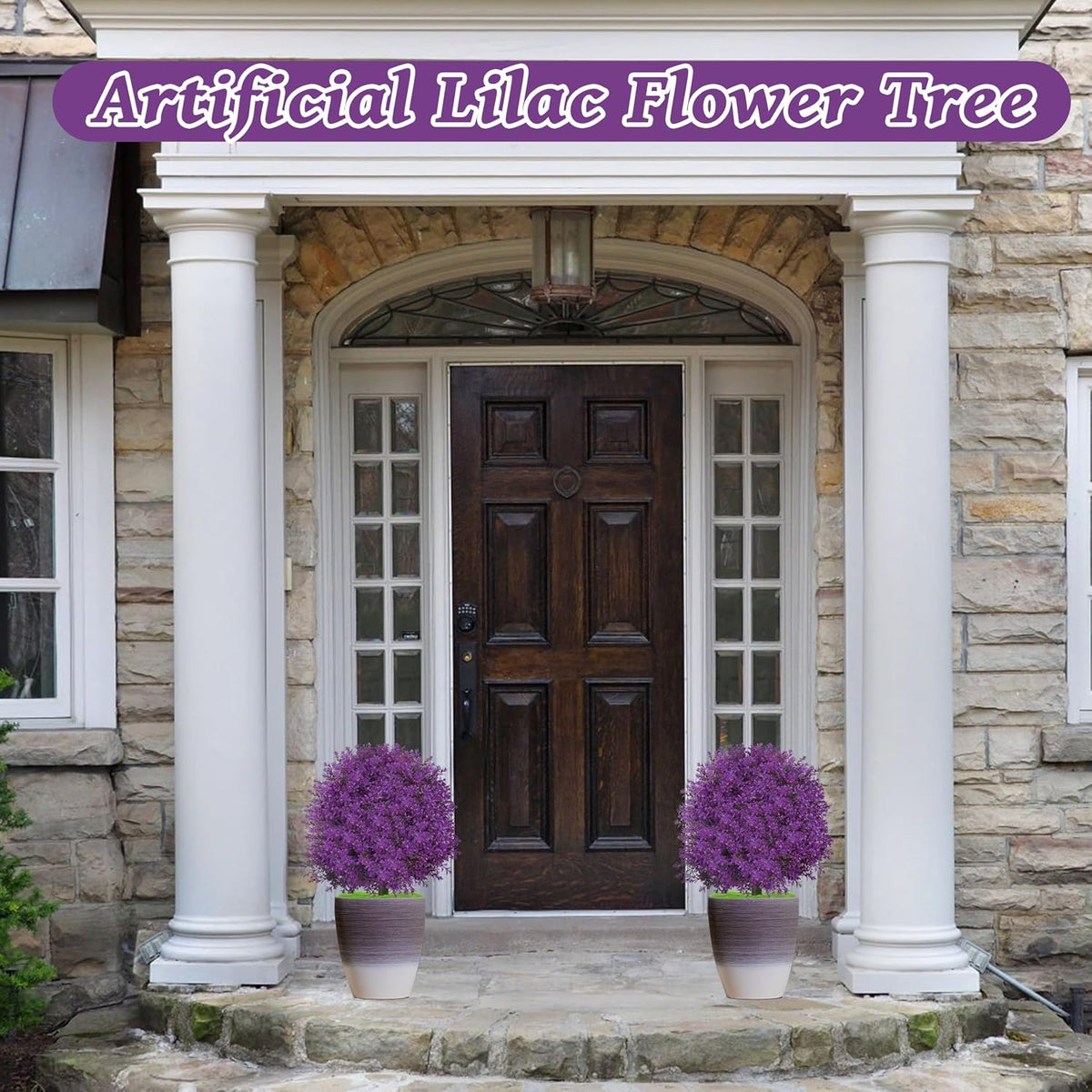 25.5" Set of 2 Artificial Lilac Flowers Tree Pink Lilac Bush