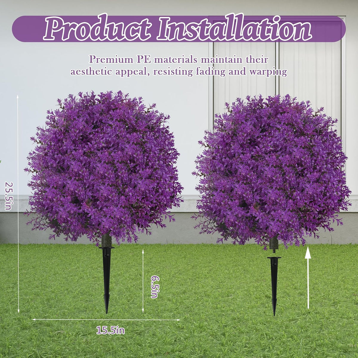 25.5" Set of 2 Artificial Lilac Flowers Tree Pink Lilac Bush