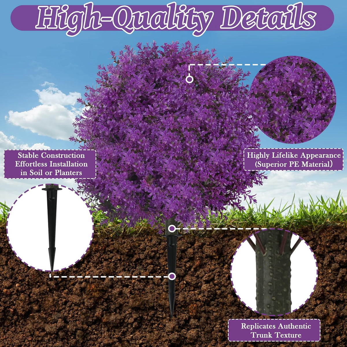 25.5" Set of 2 Artificial Lilac Flowers Tree Pink Lilac Bush