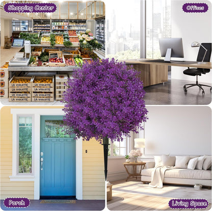 25.5" Set of 2 Artificial Lilac Flowers Tree Pink Lilac Bush