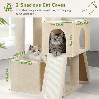 Heavy Duty Cat Tree 78 inch Sturdy Cactus Cat Tower for 20lbs Large Adult Cats, Symmetrical Aesthetic Big Cactus Cat Tree with Extra Large Platform, 2 Scratching Boards, Z78, Green