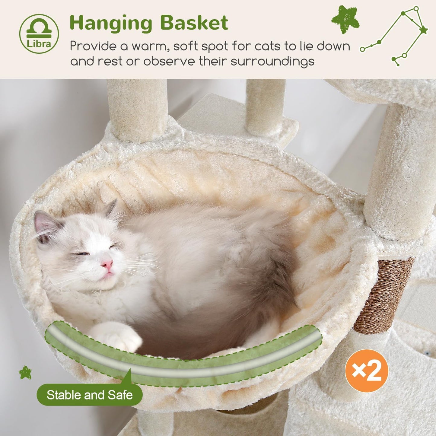 Heavy Duty Cat Tree 78 inch Sturdy Cactus Cat Tower for 20lbs Large Adult Cats, Symmetrical Aesthetic Big Cactus Cat Tree with Extra Large Platform, 2 Scratching Boards, Z78, Green