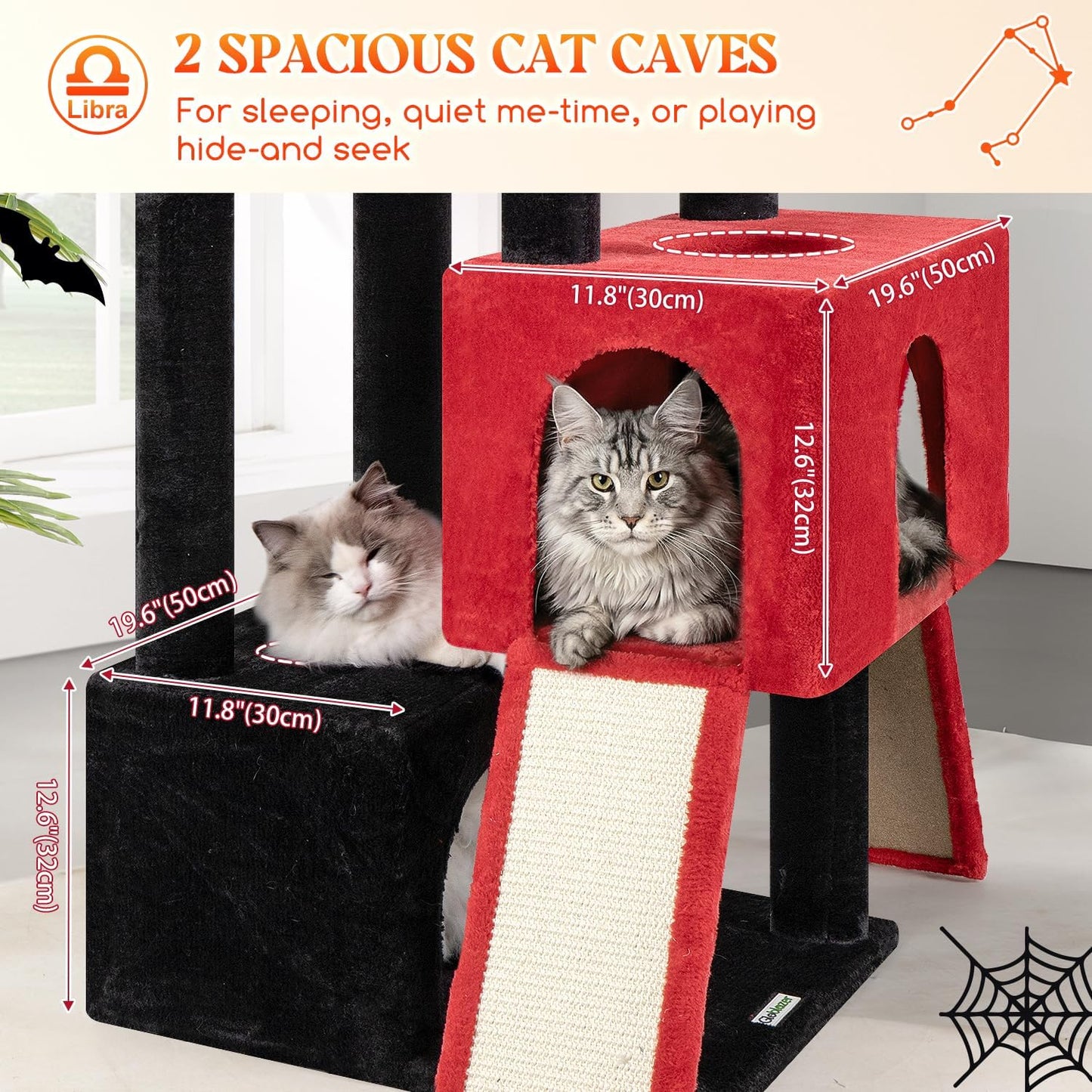 Heavy Duty Cat Tree 78 inch Sturdy Cactus Cat Tower for 20lbs Large Adult Cats, Symmetrical Aesthetic Big Cactus Cat Tree with Extra Large Platform, 2 Scratching Boards, Z78, Green