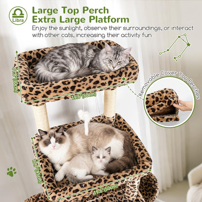 Heavy Duty Cat Tree 78 inch Sturdy Cactus Cat Tower for 20lbs Large Adult Cats, Symmetrical Aesthetic Big Cactus Cat Tree with Extra Large Platform, 2 Scratching Boards, Z78, Green