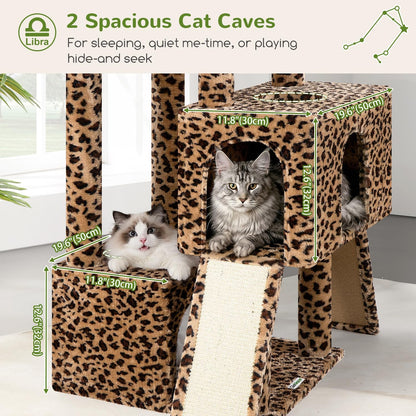 Heavy Duty Cat Tree 78 inch Sturdy Cactus Cat Tower for 20lbs Large Adult Cats, Symmetrical Aesthetic Big Cactus Cat Tree with Extra Large Platform, 2 Scratching Boards, Z78, Green