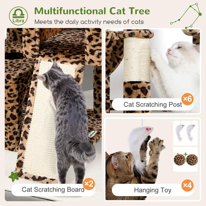 Heavy Duty Cat Tree 78 inch Sturdy Cactus Cat Tower for 20lbs Large Adult Cats, Symmetrical Aesthetic Big Cactus Cat Tree with Extra Large Platform, 2 Scratching Boards, Z78, Green