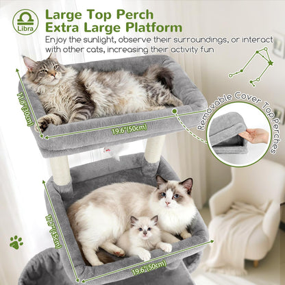 Heavy Duty Cat Tree 78 inch Sturdy Cactus Cat Tower for 20lbs Large Adult Cats, Symmetrical Aesthetic Big Cactus Cat Tree with Extra Large Platform, 2 Scratching Boards, Z78, Green
