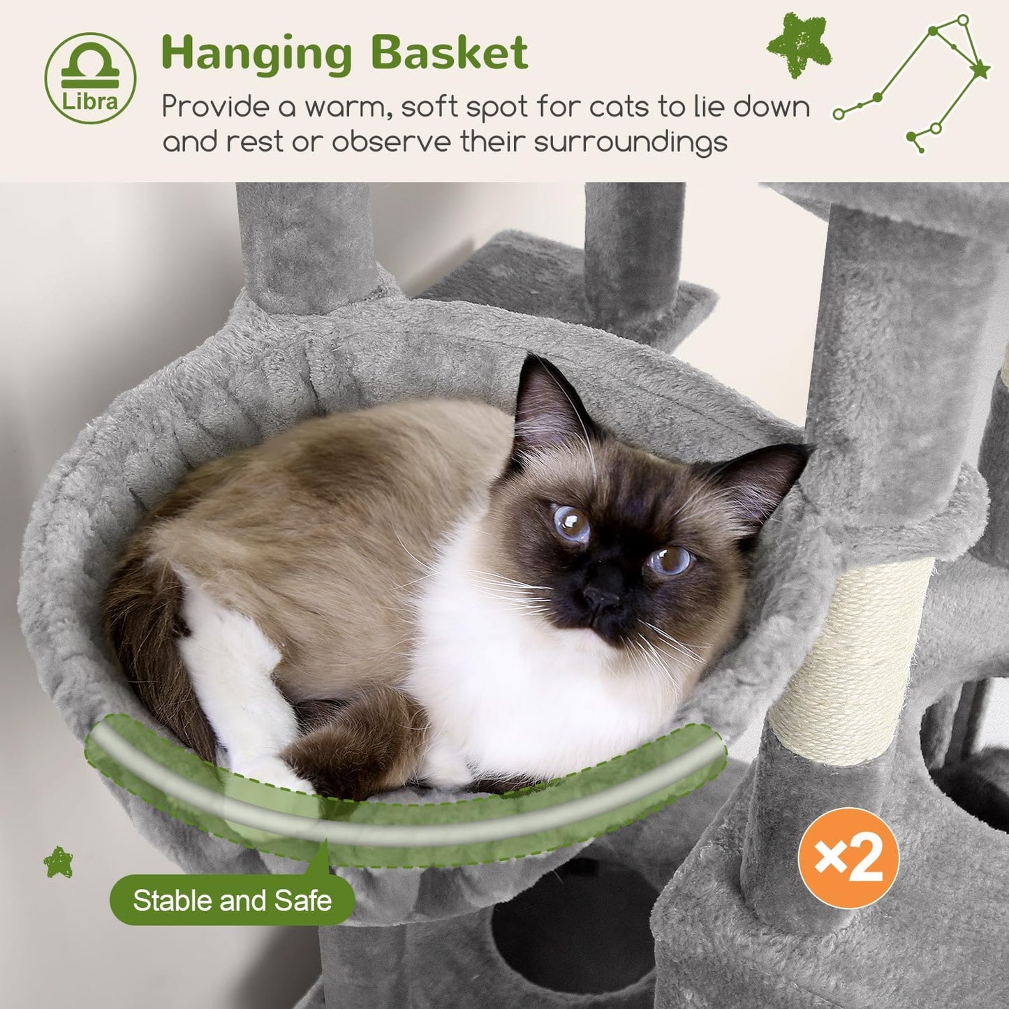 Heavy Duty Cat Tree 78 inch Sturdy Cactus Cat Tower for 20lbs Large Adult Cats, Symmetrical Aesthetic Big Cactus Cat Tree with Extra Large Platform, 2 Scratching Boards, Z78, Green