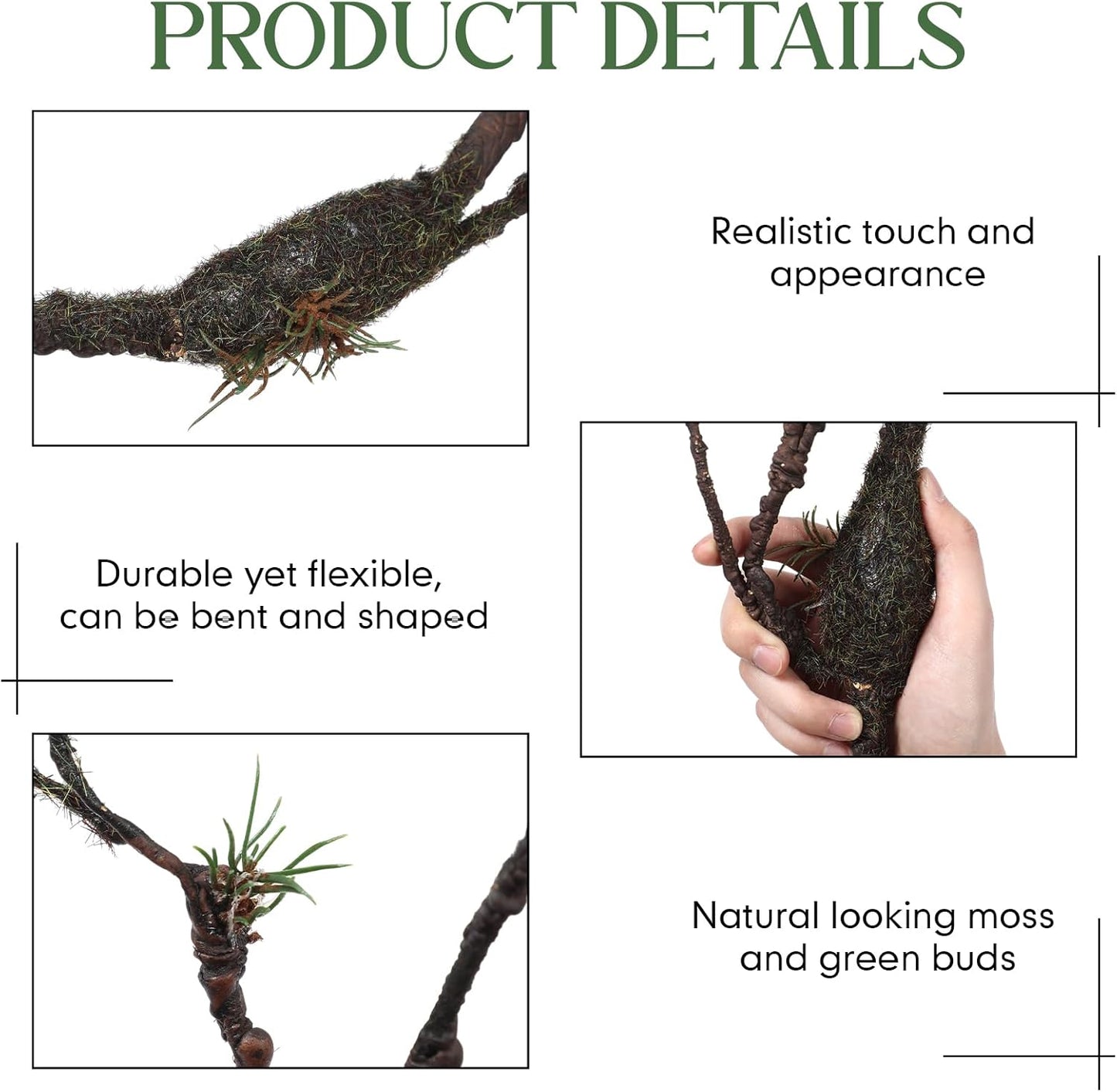 1 Pcs 98in Bendable Artificial Tree Branches for Decoration Fake Tree Twigs Fake Vine Branches Artificial Plants Trunk Greenery Garland for Garden Forest Wedding Home Wall Outdoor Spring