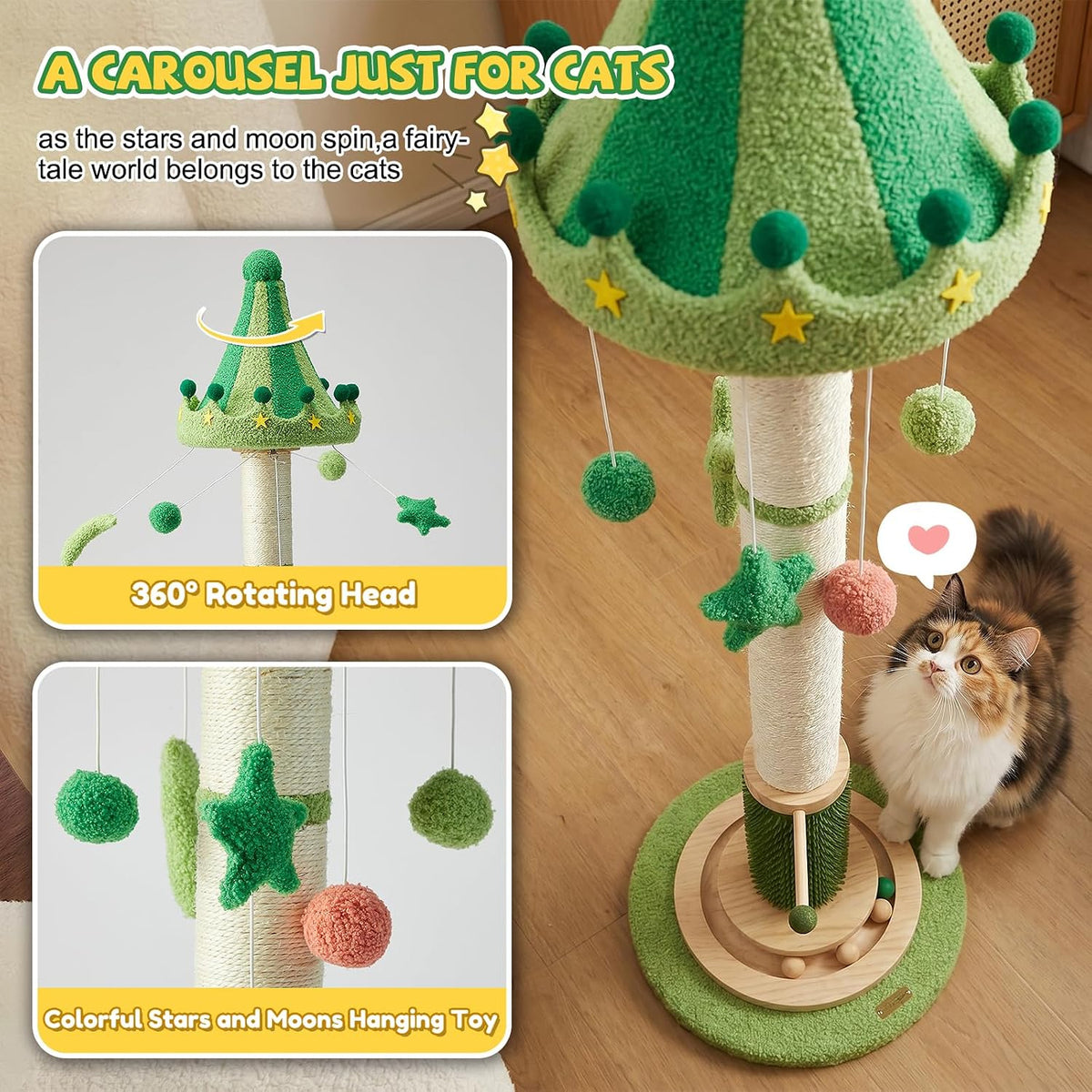 51'' Extra Tall Cat Scratching Post,Heavy Duty Thick Sisal for Indoor Adult