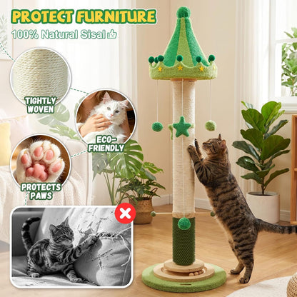 51'' Extra Tall Cat Scratching Post,Heavy Duty Thick Sisal for Indoor Adult