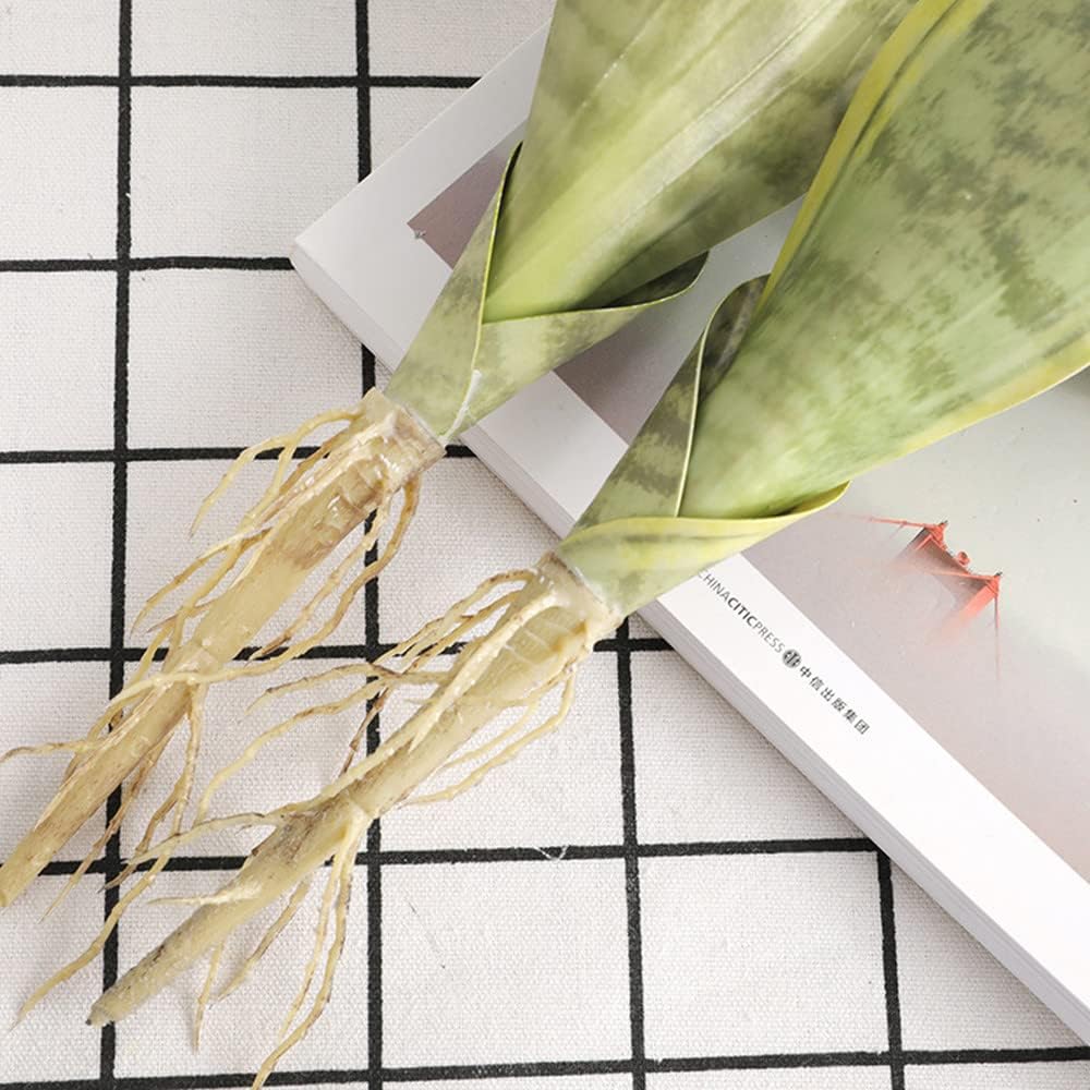 Fake Snake Plant 16.5" Artificial Plant Fake Sansevieria for Home Office Store Decoration,Without Vase (3Pcs, Green)