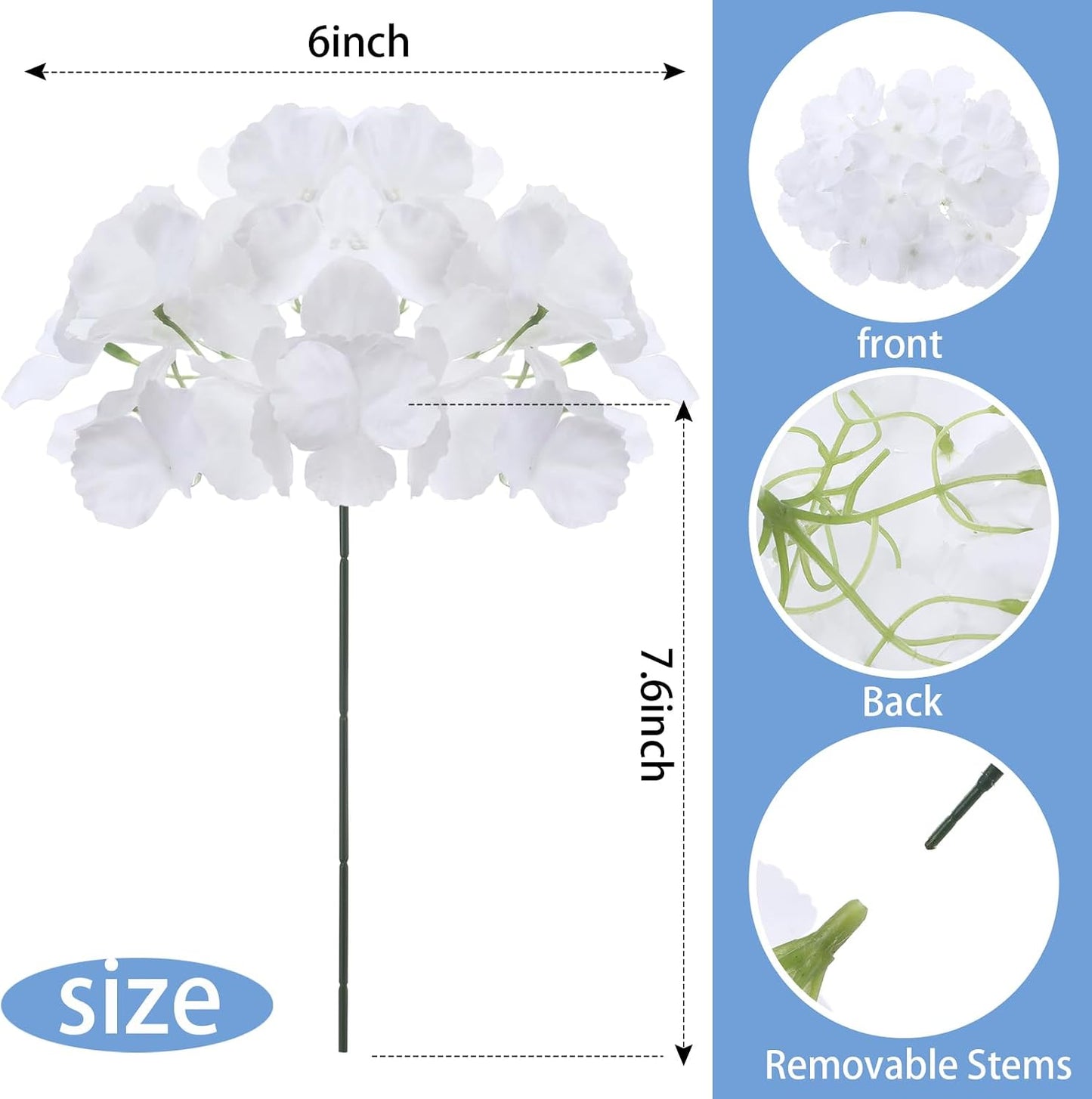 60 Pcs Artificial Hydrangea Flowers Bulk Silk Hydrangea Full Flowers Heads with Stems for Wedding, Home Table Centerpieces, Garden, Baby Shower, Party Decoration (Pink,Orange)