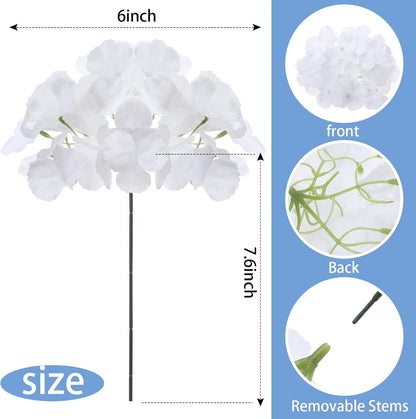60 Pcs Artificial Hydrangea Flowers Bulk Silk Hydrangea Full Flowers Heads with Stems for Wedding, Home Table Centerpieces, Garden, Baby Shower, Party Decoration (Pink,Orange)