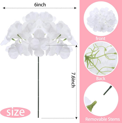 60 Pcs Artificial Hydrangea Flowers Bulk Silk Hydrangea Full Flowers Heads with Stems for Wedding, Home Table Centerpieces, Garden, Baby Shower, Party Decoration (Pink,Orange)