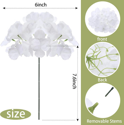 60 Pcs Artificial Hydrangea Flowers Bulk Silk Hydrangea Full Flowers Heads with Stems for Wedding, Home Table Centerpieces, Garden, Baby Shower, Party Decoration (Pink,Orange)