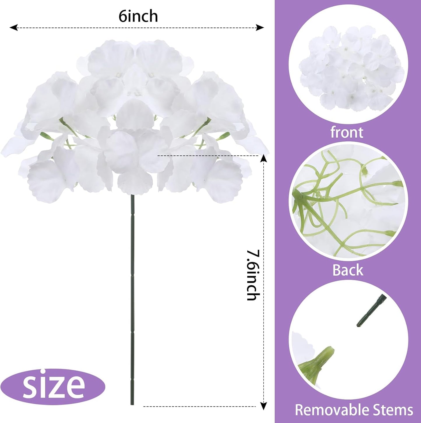60 Pcs Artificial Hydrangea Flowers Bulk Silk Hydrangea Full Flowers Heads with Stems for Wedding, Home Table Centerpieces, Garden, Baby Shower, Party Decoration (Pink,Orange)