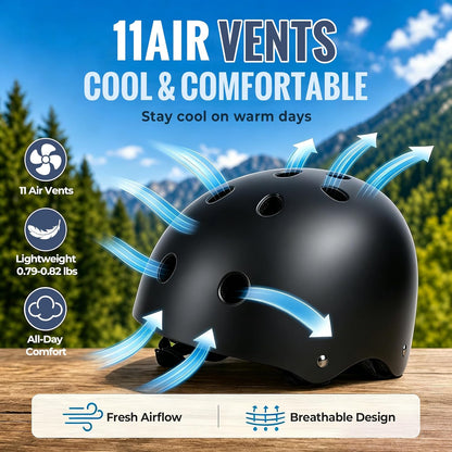 Kids Bike Helmet, Adjustable Toddler Helmet for Ages 3-5-8-14 | CPSC Certified, ABS+EPS, 11 Vents, Lightweight, Dial Fit for Boys Girls Youth, Multi-Sport Bicycle Scooter Skateboard Cycling