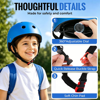 Kids Bike Helmet, Adjustable Toddler Helmet for Ages 3-5-8-14 | CPSC Certified, ABS+EPS, 11 Vents, Lightweight, Dial Fit for Boys Girls Youth, Multi-Sport Bicycle Scooter Skateboard Cycling