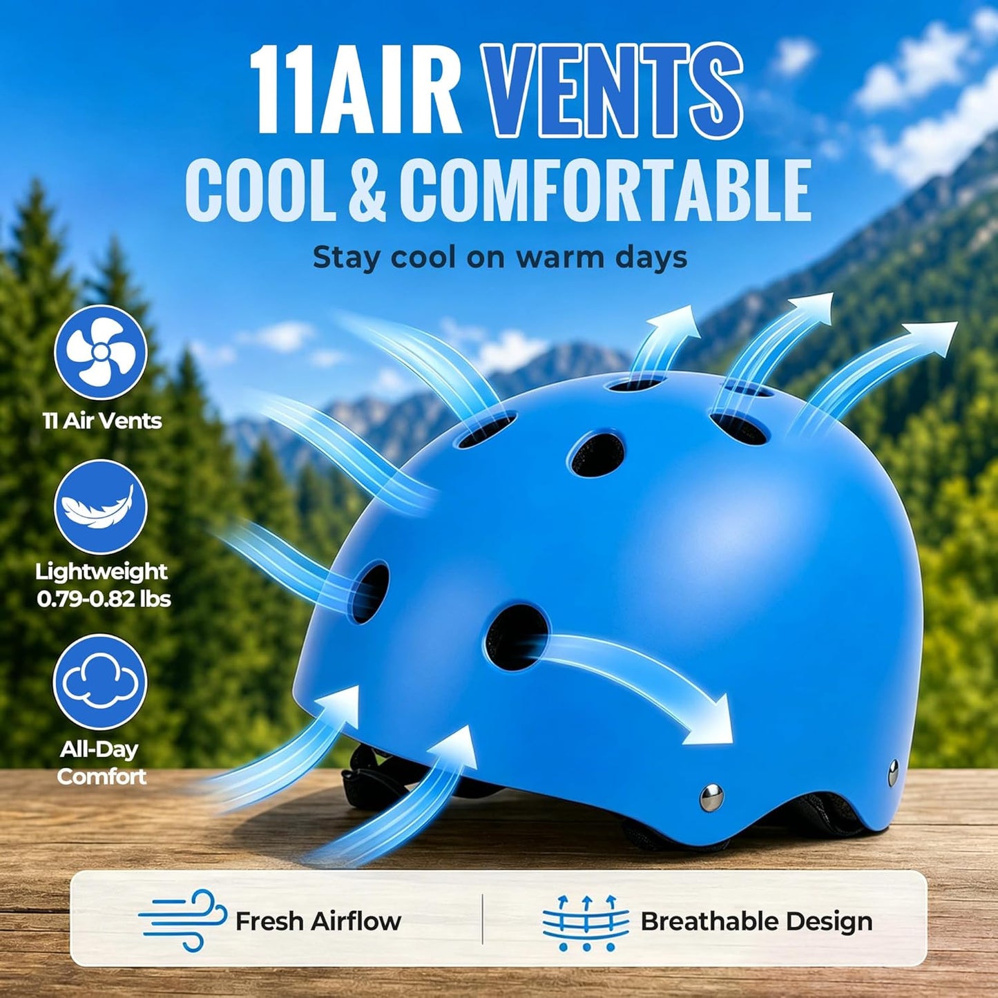 Kids Bike Helmet, Adjustable Toddler Helmet for Ages 3-5-8-14 | CPSC Certified, ABS+EPS, 11 Vents, Lightweight, Dial Fit for Boys Girls Youth, Multi-Sport Bicycle Scooter Skateboard Cycling