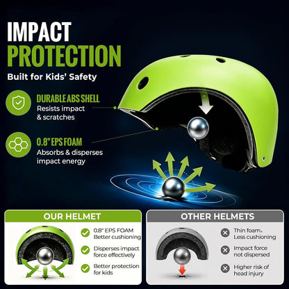Kids Bike Helmet, Adjustable Toddler Helmet for Ages 3-5-8-14 | CPSC Certified, ABS+EPS, 11 Vents, Lightweight, Dial Fit for Boys Girls Youth, Multi-Sport Bicycle Scooter Skateboard Cycling
