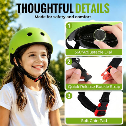 Kids Bike Helmet, Adjustable Toddler Helmet for Ages 3-5-8-14 | CPSC Certified, ABS+EPS, 11 Vents, Lightweight, Dial Fit for Boys Girls Youth, Multi-Sport Bicycle Scooter Skateboard Cycling