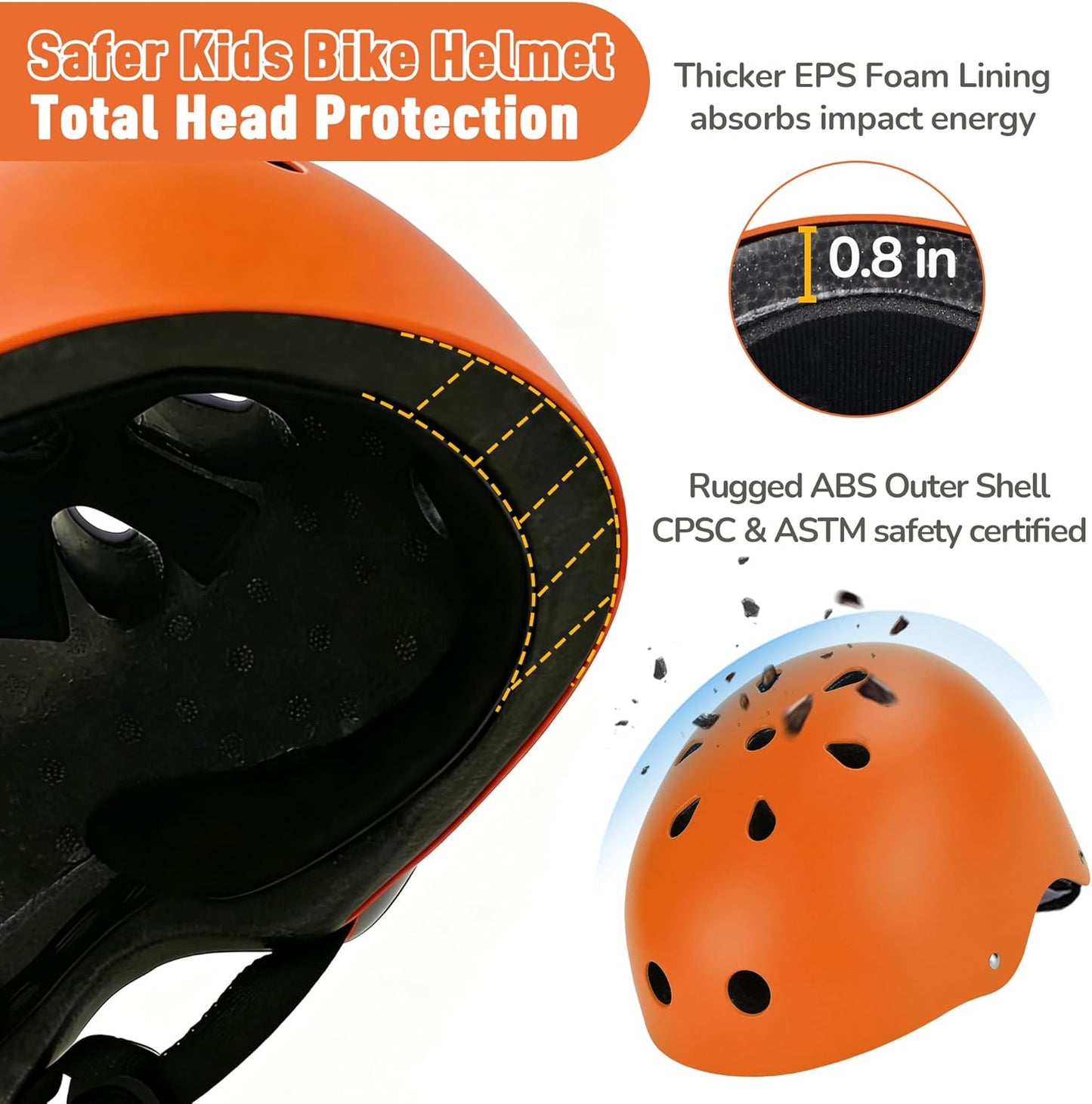 Kids Bike Helmet, Adjustable Toddler Helmet for Ages 3-5-8-14 | CPSC Certified, ABS+EPS, 11 Vents, Lightweight, Dial Fit for Boys Girls Youth, Multi-Sport Bicycle Scooter Skateboard Cycling