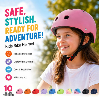 Kids Bike Helmet, Adjustable Toddler Helmet for Ages 3-5-8-14 | CPSC Certified, ABS+EPS, 11 Vents, Lightweight, Dial Fit for Boys Girls Youth, Multi-Sport Bicycle Scooter Skateboard Cycling