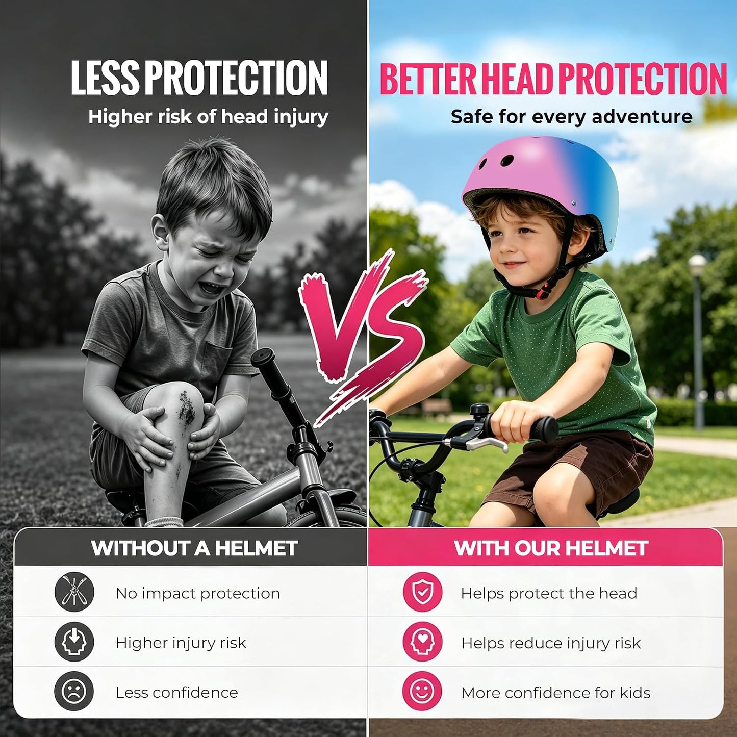Kids Bike Helmet, Adjustable Toddler Helmet for Ages 3-5-8-14 | CPSC Certified, ABS+EPS, 11 Vents, Lightweight, Dial Fit for Boys Girls Youth, Multi-Sport Bicycle Scooter Skateboard Cycling