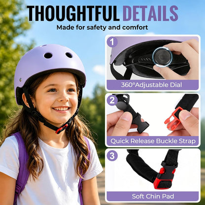 Kids Bike Helmet, Adjustable Toddler Helmet for Ages 3-5-8-14 | CPSC Certified, ABS+EPS, 11 Vents, Lightweight, Dial Fit for Boys Girls Youth, Multi-Sport Bicycle Scooter Skateboard Cycling