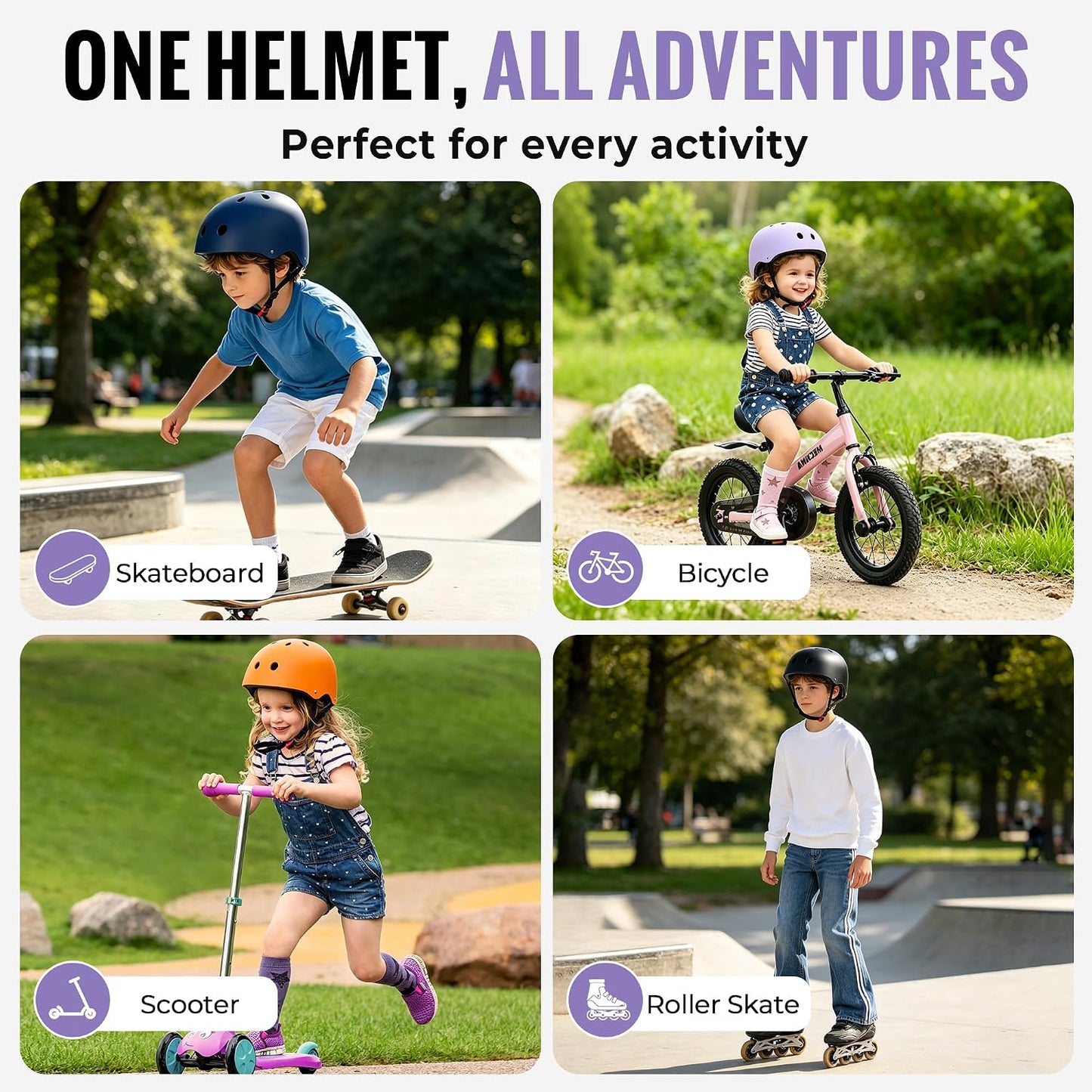 Kids Bike Helmet, Adjustable Toddler Helmet for Ages 3-5-8-14 | CPSC Certified, ABS+EPS, 11 Vents, Lightweight, Dial Fit for Boys Girls Youth, Multi-Sport Bicycle Scooter Skateboard Cycling