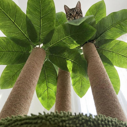 31.5Inch Cat Scratching Post,Cat Scratcher Tree with 3 Scratching Poles & 2 Interactive Dangling Balls,Cats Scratching Posts for Indoor Kitten & Adult Cats