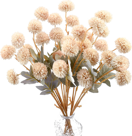 12pcs Artificial Coral Chrysanthemum | 11.8 inch Artificial Mums Flowers for Home Table Centerpiece Summer Decor Silk Flowers for Porch Patio and Wedding - Colors A