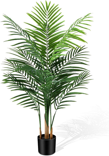 Artificial Palm Tree Outdoor 6ft, Large Fake Tropical Areca Palm Tree with 18 Trunks, Tall Faux Floor Plants for Indoor Outdoor-Living Rooms, Offices, Bedroom Home Decor