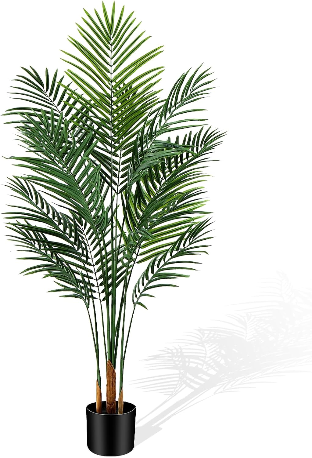 Artificial Palm Tree Outdoor 6ft, Large Fake Tropical Areca Palm Tree with 18 Trunks, Tall Faux Floor Plants for Indoor Outdoor-Living Rooms, Offices, Bedroom Home Decor