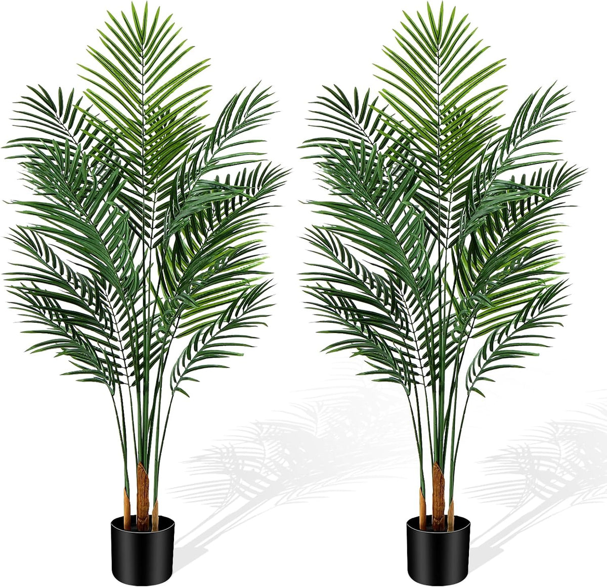Artificial Palm Tree Outdoor 6ft, Large Fake Tropical Areca Palm Tree with 18 Trunks, Tall Faux Floor Plants for Indoor Outdoor-Living Rooms, Offices, Bedroom Home Decor