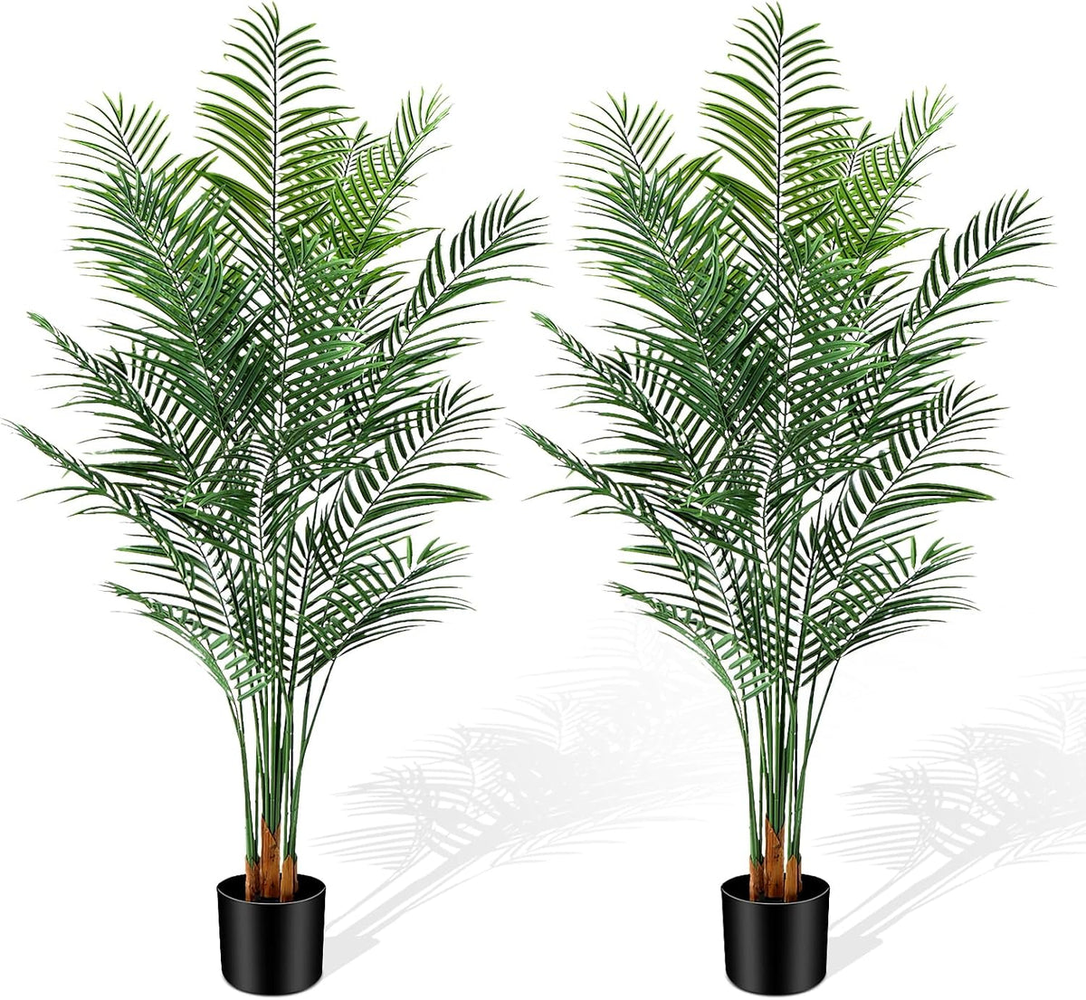 Artificial Palm Tree Outdoor 6ft, Large Fake Tropical Areca Palm Tree with 18 Trunks, Tall Faux Floor Plants for Indoor Outdoor-Living Rooms, Offices, Bedroom Home Decor