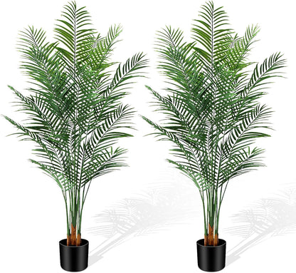 Artificial Palm Tree Outdoor 6ft, Large Fake Tropical Areca Palm Tree with 18 Trunks, Tall Faux Floor Plants for Indoor Outdoor-Living Rooms, Offices, Bedroom Home Decor