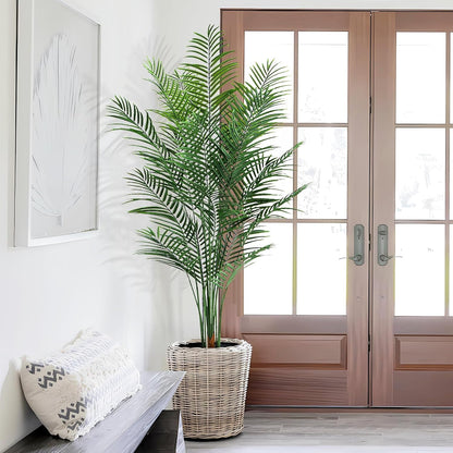 Artificial Palm Tree Outdoor 6ft, Large Fake Tropical Areca Palm Tree with 18 Trunks, Tall Faux Floor Plants for Indoor Outdoor-Living Rooms, Offices, Bedroom Home Decor