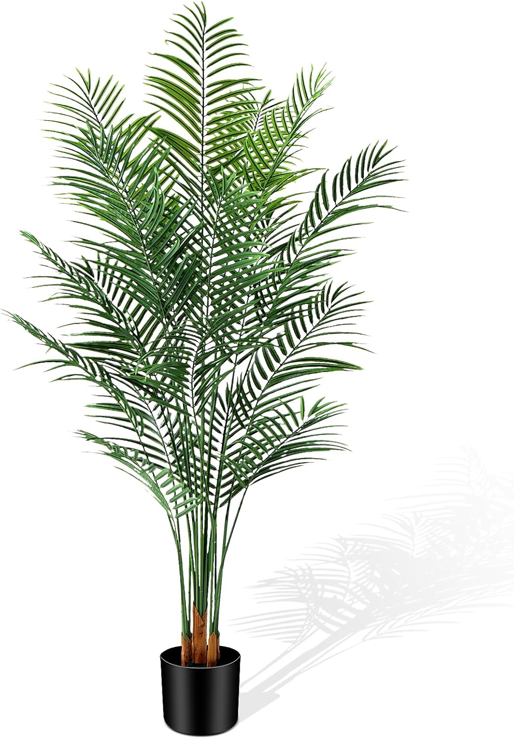 Artificial Palm Tree Outdoor 6ft, Large Fake Tropical Areca Palm Tree with 18 Trunks, Tall Faux Floor Plants for Indoor Outdoor-Living Rooms, Offices, Bedroom Home Decor
