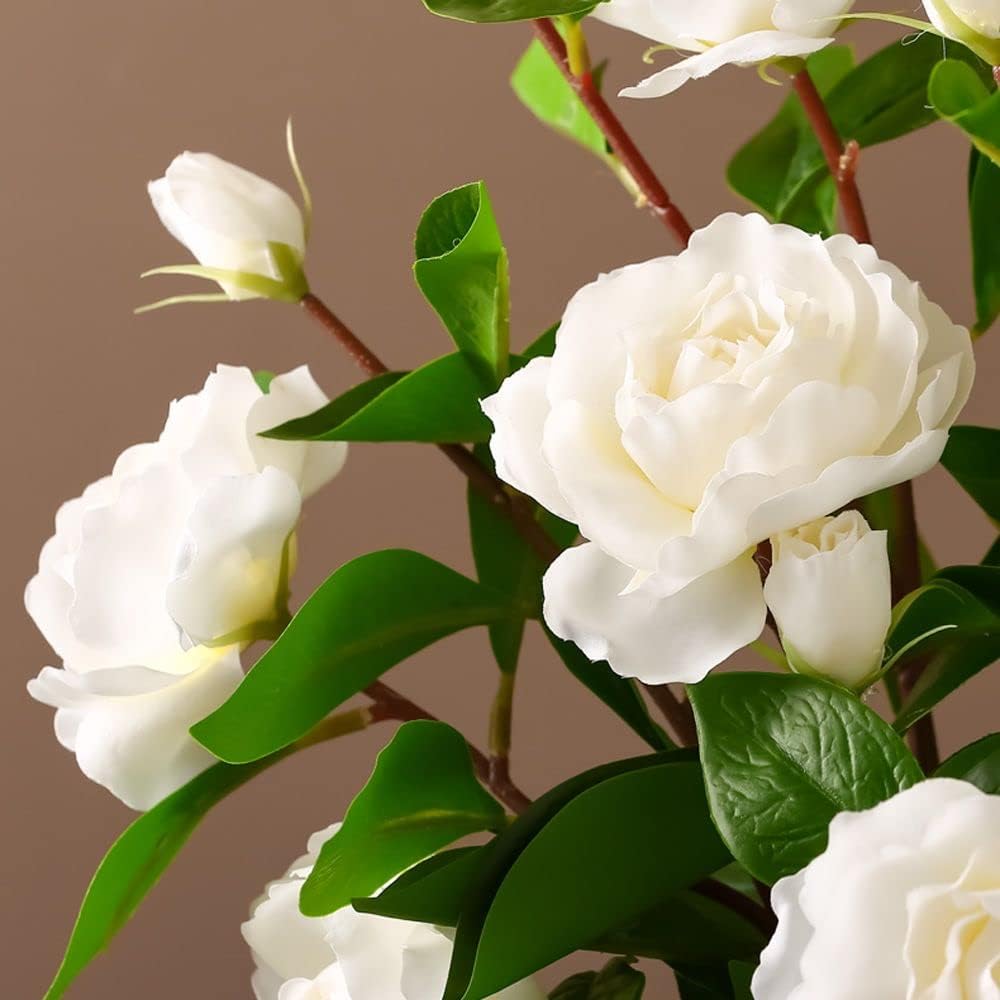 Artificial Gardenia Flowers with Stem,Realistic Fake Gardenia White Artificial Flowers for Wedding Bouquets Flowers Centerpieces Bridal Shower Party
