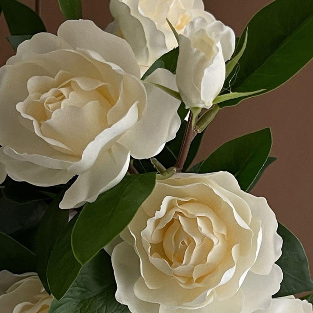 Artificial Gardenia Flowers with Stem,Realistic Fake Gardenia White Artificial Flowers for Wedding Bouquets Flowers Centerpieces Bridal Shower Party