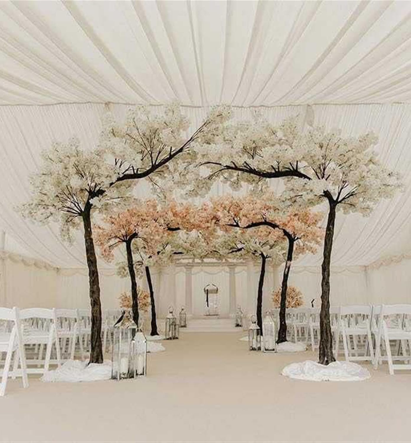 001,1.8 * 1.5M,Pink Cherry Blossoms Trees/Artificial Cherry Blossoms Trees/Simulation Peach Blossoms Tree/Garden Plants Simulation Fake Flowers